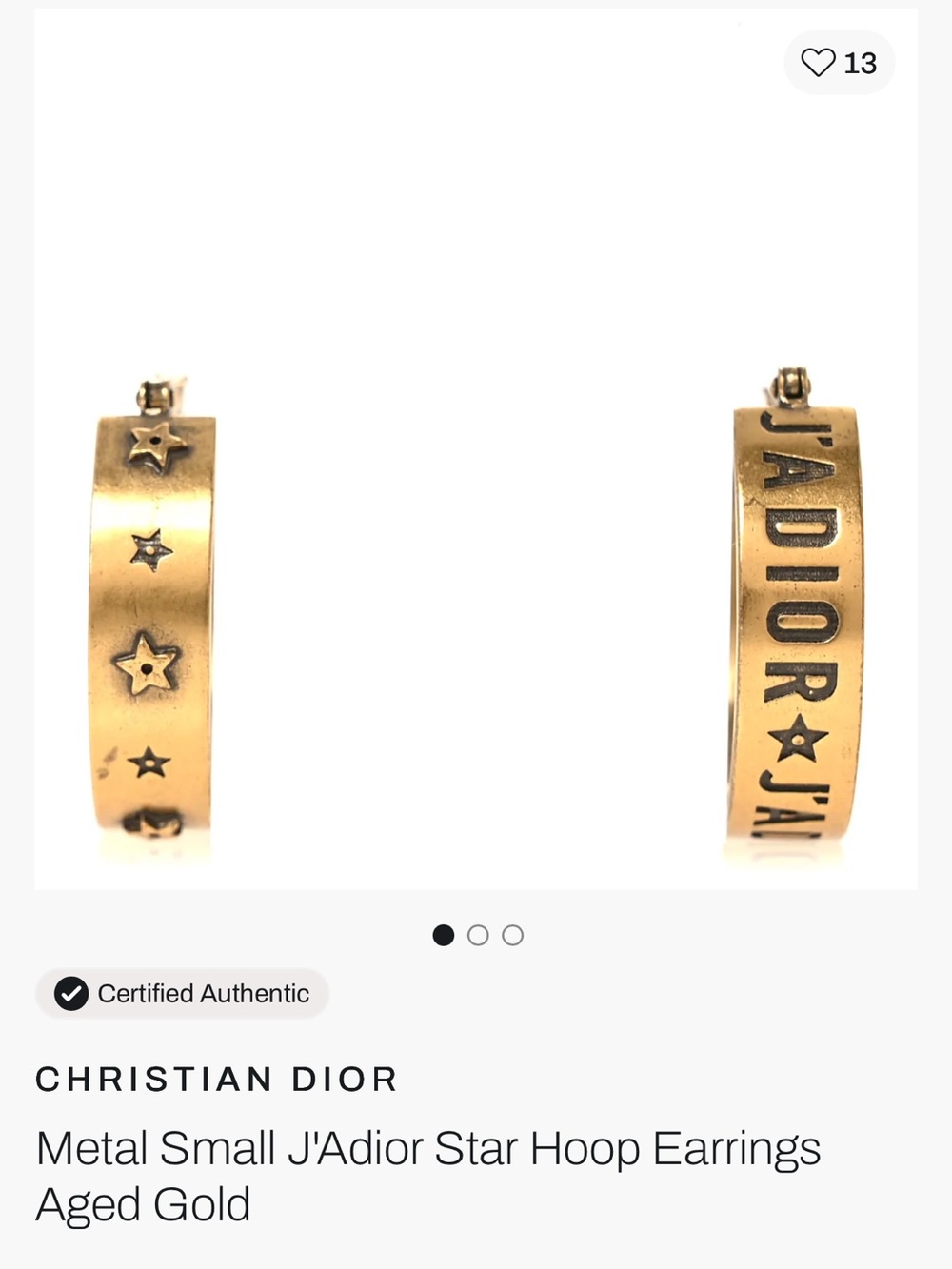 Dior gold hoop earrings